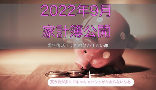 2022年9月の家計簿〜黒字は達成したけどもムダ金使い過ぎ〜