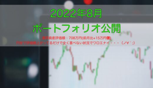 【米国ETF】2022年8月ポートフォリオ公開【インデックス】